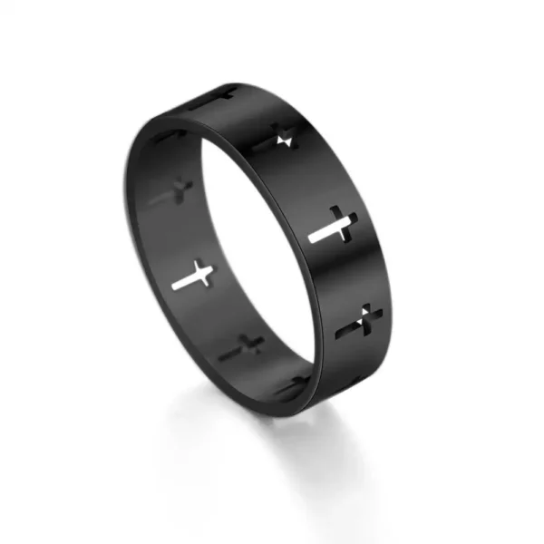 Skyrim – bague de fiançailles en acier inoxydable pour hommes et femmes, croix creuse, surnaturelle, jésus, bijoux de Couple, cadeaux d'anniversaire, 2025 – Image 9