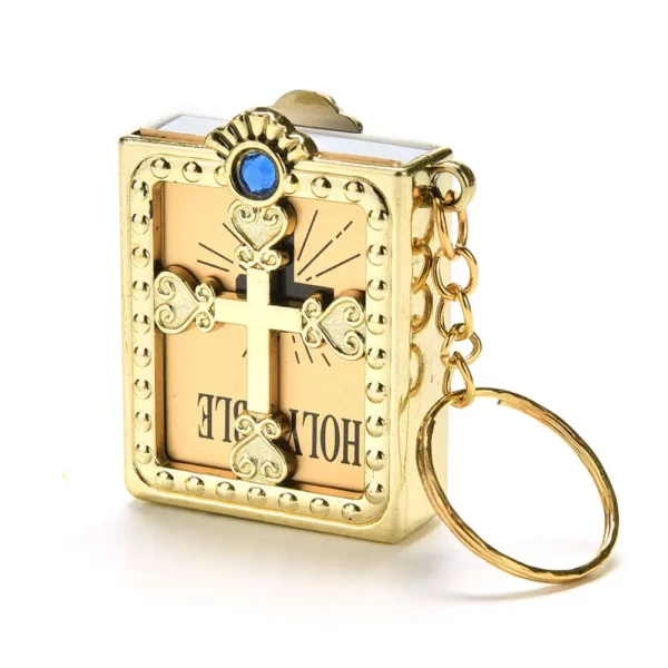 Mini porte-clés de la saint Bible, 1 pièce, papier Miniature religieux anglais, spirituel, chrétien, couverture de jésus, cadeau – Image 22