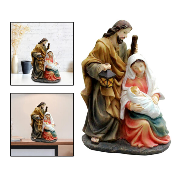 Figurines miniatures de noël en résine, figurines de nativité, bébé, jésus, décors – Image 12
