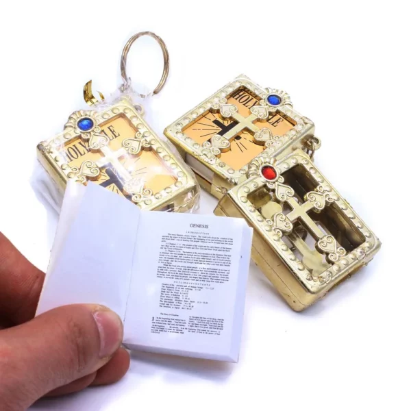10 pièces/lot Mini porte-clés Bible HOLY religieux chrétien jésus croix porte-clés femmes prière dieu bénisse cadeau – Image 8