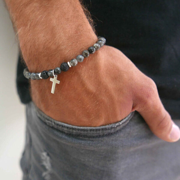 Bracelet religieux croix homme - Bracelet chrétien homme – Image 22