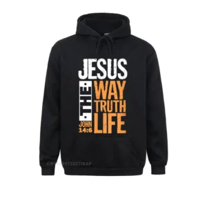 Jésus le chemin vérité vie John chrétien verset de la Bible pull à capuche pour hommes sweats confortables vêtements en gros