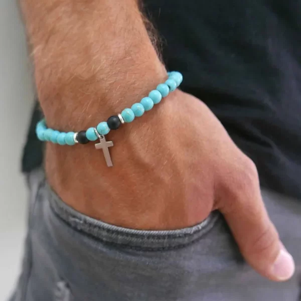 Bracelet religieux croix homme - Bracelet chrétien homme – Image 12
