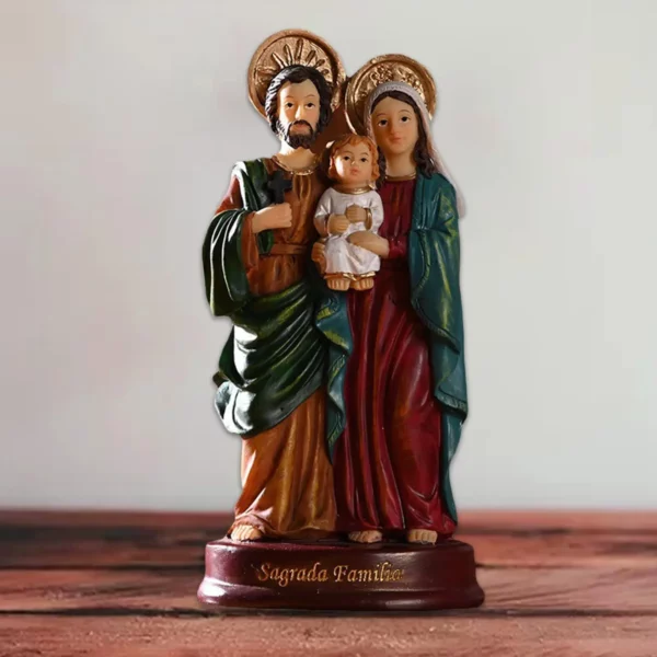 Statue de la Sainte Famille, scène de la Nativité, décoration d'intérieur, Christ Jésus Marie Joseph, figurine catholique, ornement de Noël, cadeau de Noël – Image 2