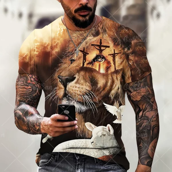 Christ jésus T-Shirt pour hommes impression 3D T-Shirt livraison gratuite vêtements à manches courtes Streetwear Vintage hauts T-Shirt hommes vêtements – Image 20