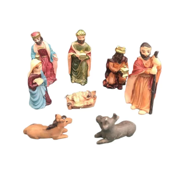 Crèche de la Nativité traditionnelle avec figurine d'Auckland, ensemble de statues de Jésus, ornements de Noël, figurines en résine pour le bureau, cadeaux pour la maison, 8x – Image 8