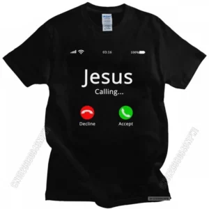 T-shirt homme 100% coton, humoristique et religieux, Jésus appelle le Christ, chrétien, Bible, cadeau