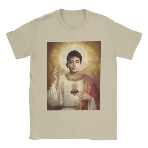 Charles Leclerc jésus t-shirts hommes 100% coton T-Shirt drôle col rond T-Shirt à manches courtes hauts cadeau d'anniversaire – Image 8