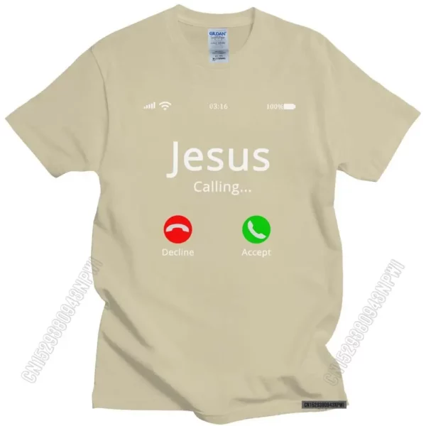 T-shirt homme 100% coton, humoristique et religieux, Jésus appelle le Christ, chrétien, Bible, cadeau – Image 21
