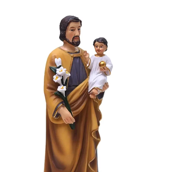 Statues en résine de Saint Joseph pour enfant, Base d'assiette, Figurines religieuses de prière familiale, Sculpture, décoration de maison, ornement – Image 8
