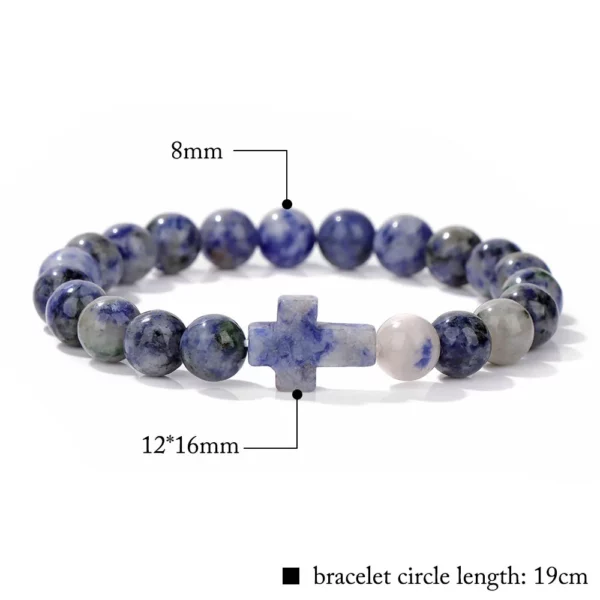 Croix opale pierre perles Bracelets pour Femme hommes prière Protection âme énergie guérison Quart Bracelet Yoga bijoux Homme Pulsera – Image 26
