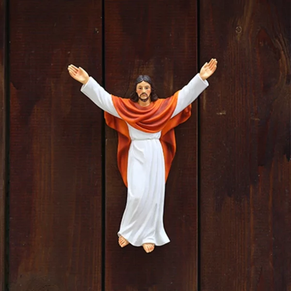 Figurine jésus chrétien en résine peinte à main, figurine catholique, artisanat, ornement, livraison directe – Image 4