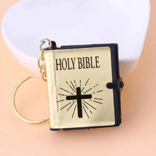 Mini porte-clés de salle de bain LY BIBLE pour femme, croix de Jésus chrétien, porte-clés musulman, breloque pour sac, prière, bénédiction de Dieu, accessoires de porte-clés, anglais – Image 11