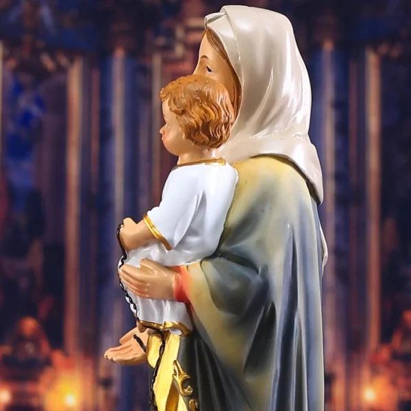 Statue de marie bébé jésus en résine, Collection catholique, Sculpture artisanale du Christ – Image 6