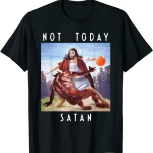 Haut à manches courtes de haute qualité pas aujourd'hui Satan jésus Vs Satan en t-shirt col rond homme/femme t-shirts à manches courtes chemise 2025 nouveau dans