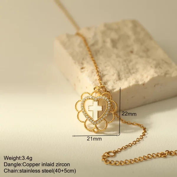 Croix Collier Pour Les Femmes Bohème Jésus Vierge Marie Choker Boho Zircon Colliers En Acier Inoxydable Longue Chaîne Nouveau Dans le cou Bijoux – Image 40