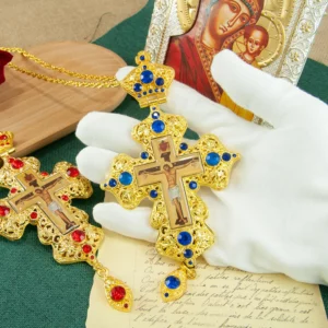 Croix orthodoxe jésus pendentif en alliage de Zinc collier prêtre seins croix baptême culte mariage funéraire jésus orthodoxe