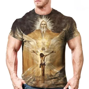 T-shirt vintage Jésus Christ pour hommes, vêtements pour hommes, haut précieux, impression HD, décontracté, manches courtes, rue, t-shirts de haute qualité