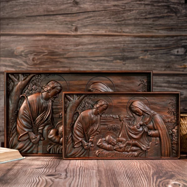 Scène de la Nativité de Noël pour la maison et la décoration, personnage religieux, murale Sainte Famille, Jésus-Christ, cadeau de Noël catholique complet – Image 10