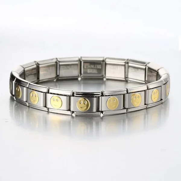 Coeur croix papillon italien breloque lien en acier inoxydable doré Bracelets bricolage faisant 9mm perles rétro Bracelet bijoux en gros – Image 57