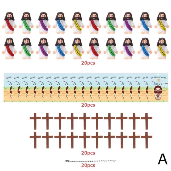 Figurines du petit jésus de pâques, 20/30 pièces, jouets de pâques, cadeaux de fête religieuse scolaire, remplissage d'œufs de pâques, décoration, nouveauté – Image 7