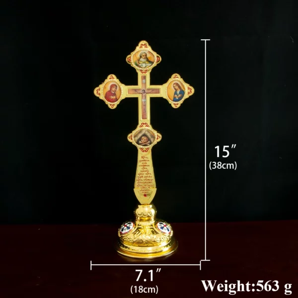 HTISOK-Croix Orthodoxe Réaliste, Cadeau Religieux, Alliage D.lique Plaqué Or, Passion Jésus, Sainte Image, Croix de Prière – Image 2