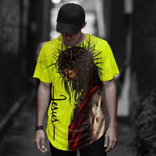 Jésus Christ croix 3d imprimé T-shirt hommes T-shirt Design classique décontracté à manches courtes surdimensionné rue mode t-shirts amples hauts