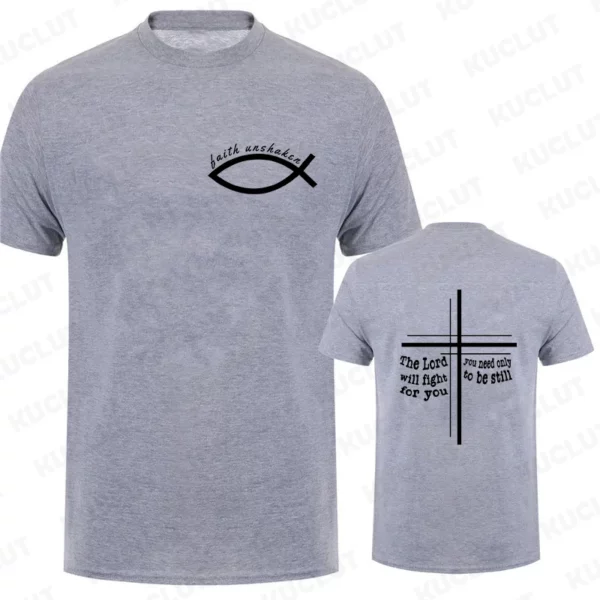 Faith Unshaken T-Shirt pour hommes, chemises à manches courtes, t-shirts graphiques de Jésus chrétien, vêtements respirants pour hommes, Y2k, Y-Harajuku Ulzzang – Image 12