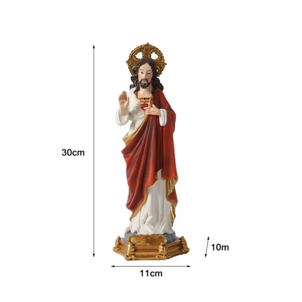 Figurine religieuse de Jésus pour la décoration, artisanat en résine, fournitures d'église, sculptures intensifiées pour la maison, 1PC, 20 cm, 30cm – Image 2