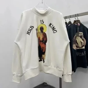 Sweat-shirt imprimé lettre trois dieux pour femme, Kanye Jesus Is King, sweat à capuche Hip Hop, pull à manches longues, CPFM, Respzed, hiver