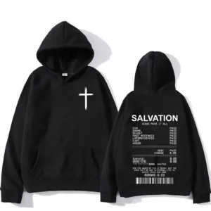 Salut Jésus payé tout verset de la Bible chrétienne sweat à capuche hommes femmes Harajuku Y2k vêtements manches longues pulls esthétiques décontractés