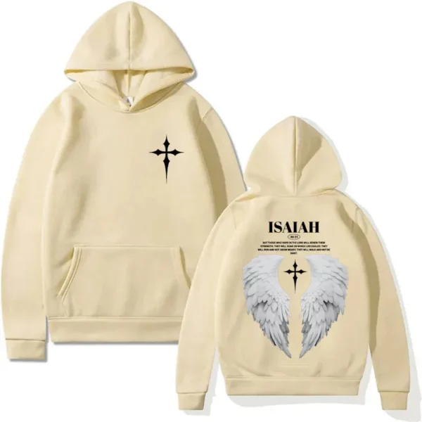 Sweats à capuche unisexes Aile de Jésus, verset de la Bible, Répulsif, PVD, Gothique, Décontracté, Sourire, Streetwear, ChimHarajuku, Chrétien, Esthétique – Image 4