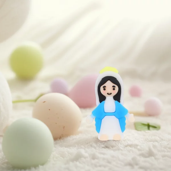 Statuette de marie, jouets pour bébé, figurines de jésus, poupées en vrac, Figurines de pâques, tableau de bord en Pvc chrétien, 10 pièces – Image 2