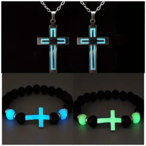 Bracelets à breloques croisées lumineux dans le noir, 4 pièces, BFF