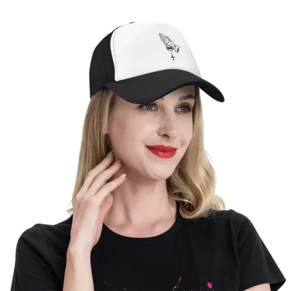 Casquette de camionneur réglable pour adultes, chapeaux Snapback Hip Hop, Jésus, Marie, Dieu chrétien, Foi, Mains en prière, Baseball – Image 24