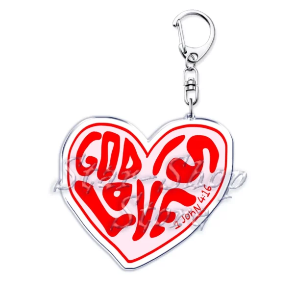 Jésus vous aime lettre porte-clés dieu chrétien Bible citation porte-clés pour accessoires sac pendentif porte-clés bijoux Fans amant cadeau – Image 22