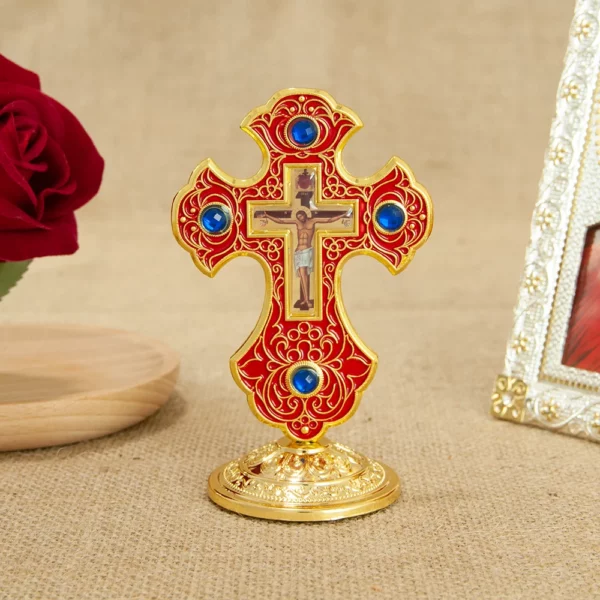 Croix de Jésus debout pour la première communion, petite croix de naissance en alliage, décoration pour l'église, cadeaux orthodoxes, décoration de prière pour la maison – Image 2