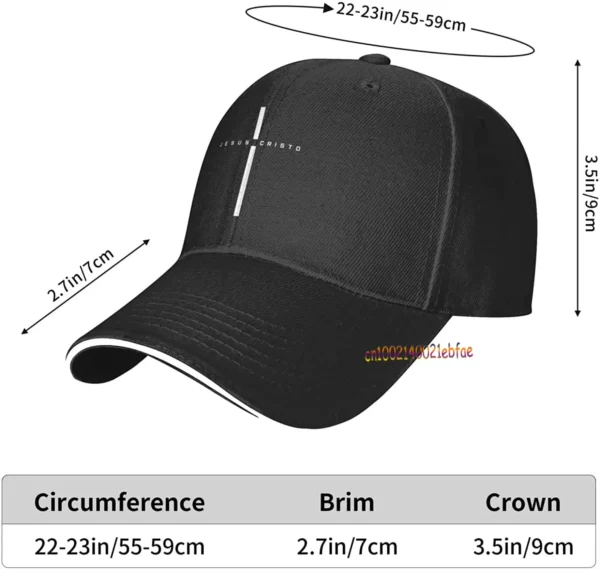 Casquette de Baseball avec croix de jésus Christ pour hommes et femmes, chapeau de camionneur réglable, chapeau de papa noir, chapeau à rabat – Image 4