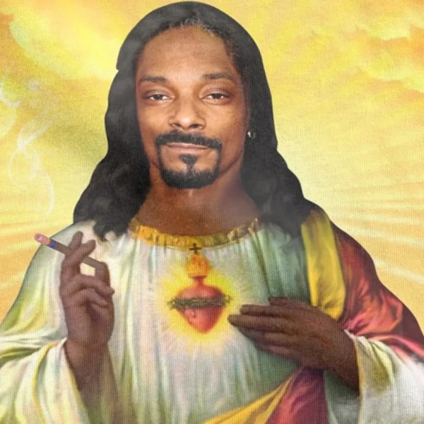 T-shirt à manches courtes et col rond pour hommes et femmes, Saint Jesus, Snoop, Dogg, Vintage, 100% coton, Vêtements College – Image 3