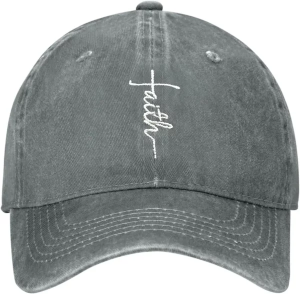 Casquette de baseball brodée Walk with Jesus, chapeau chrétien vintage réglable en coton lavé pour hommes et femmes, noir – Image 10
