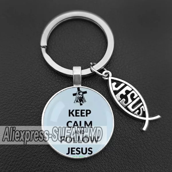 J'aime Jésus porte-clés pour femmes porte-clés chrétien croix cadeau pour hommes – Image 7