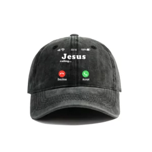 DistMurcia-Casquette délavée de baseball pour hommes et femmes, chapeaux décontractés unisexes, impression de Jésus drôle, Jésus appelle accepter ou décliner