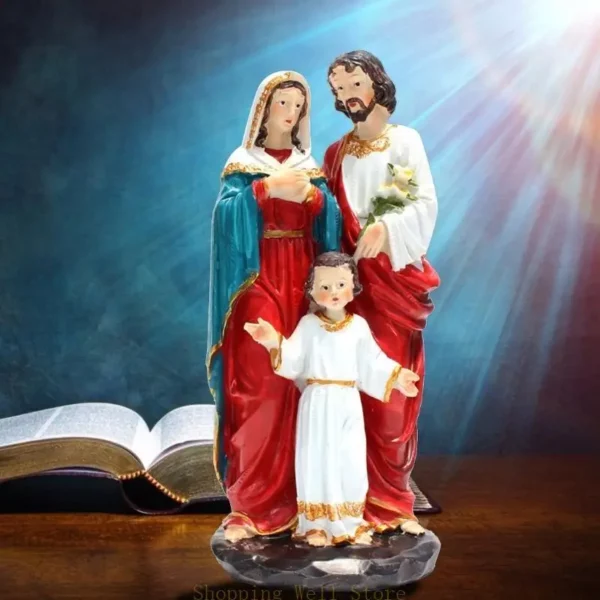 Kx4b religieux jesus familial statue bourse ornement résine statue figurine for Creative sculpture for intérieur décor intérieur – Image 4