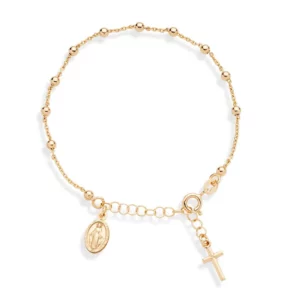 Bracelet Ajustable avec Pendentif Vierge Marie et Croix pour Femme, Perles Religieuses, ix, Nouvelle Mode, 2024