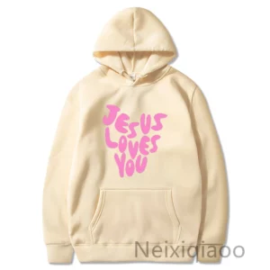Jesus Love You-Sweat à capuche PVD chrétien pour hommes et femmes, pull grande taille, streetwear à la mode, vêtements d'automne et d'hiver