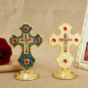 Croix de Jésus debout pour la première communion, petite croix de naissance en alliage, décoration pour l'église, cadeaux orthodoxes, décoration de prière pour la maison