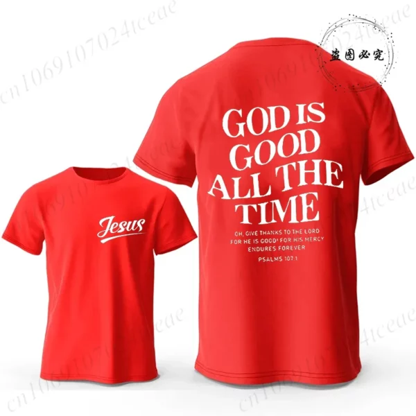 Croyez la croix jésus graphique créatif hommes T-shirts mode été esthétique T-shirts décontracté à manches courtes t-shirt hauts chrétiens – Image 9