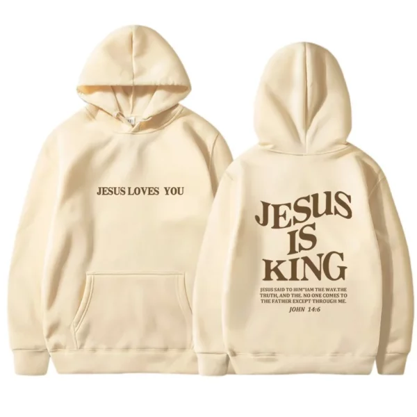 JESUS IS KING Sweats à capuche d'automne et d'hiver pour femmes, vêtements pour femmes à capuche à manches longues avec lettres imprimées double face Amazon – Image 9