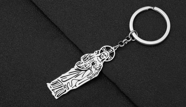 BONSNY Pâques 18 carats plaqué or en acier inoxydable croix jésus porte-clés sac à main porte-clés de voiture anneau cadeau de fête pour femmes filles – Image 16
