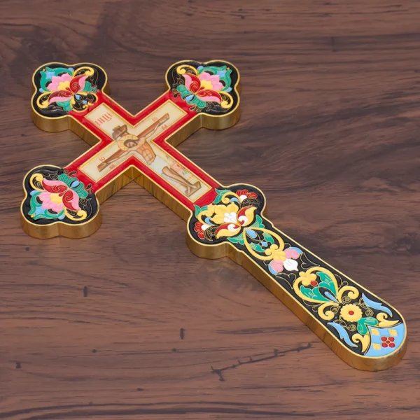 Croix d'or orthodoxe, icône de la Passion de jésus, ornements d'église, décorations d'autel pour la maison, cadeaux de Festival religieux – Image 3